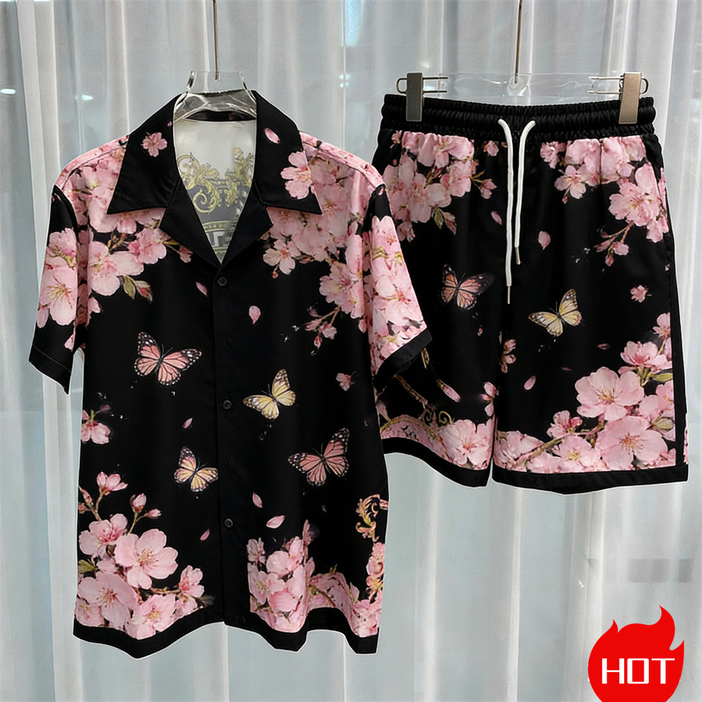 Summer Clothing Essentials - Digital printed men's set fashion two-piece