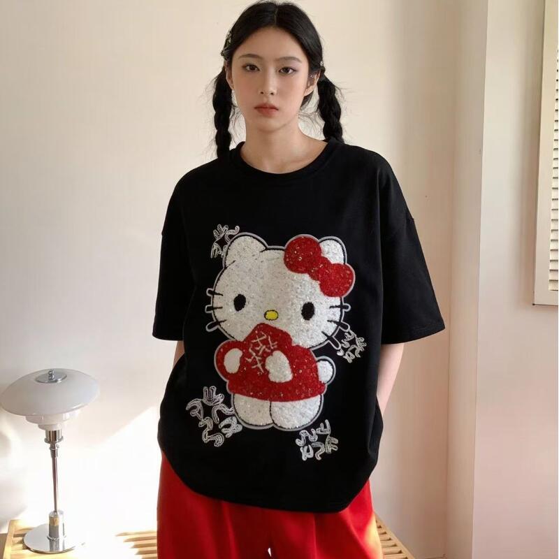 Summer Clothing Essentials - Cute Short-Sleeved Hello Kitty Summer New