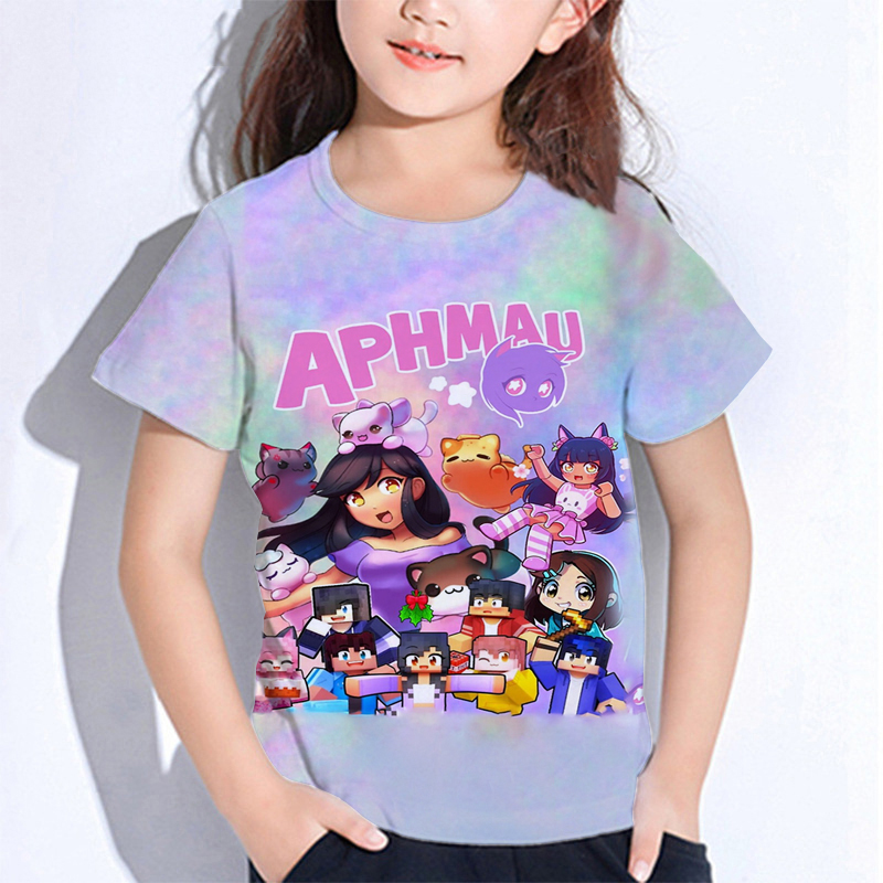 Summer Clothing Newborn - Aphmau Meows Cat T Shirts Cartoon