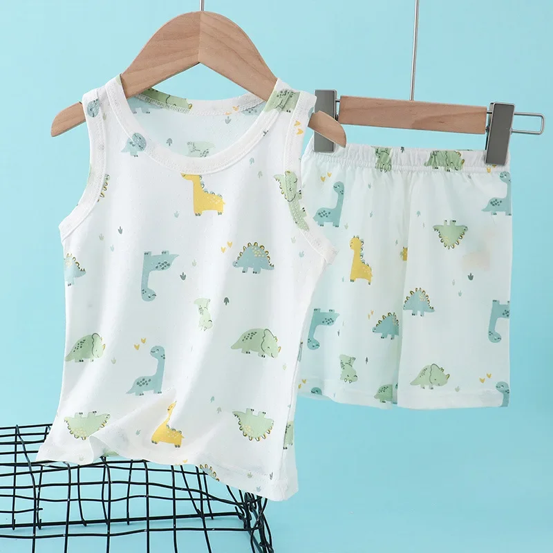 Summer Clothing Newborn - Kids Bamboo Cotton Vest Suit Summer