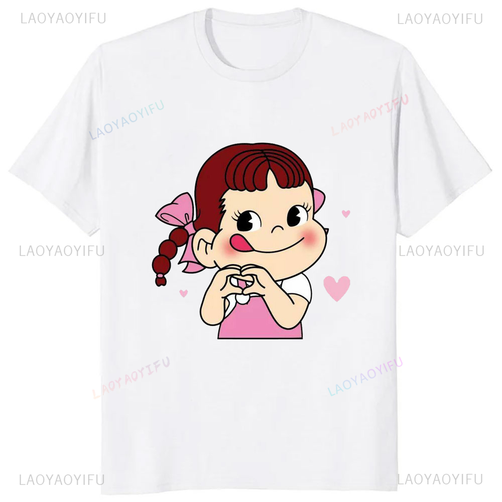 Japanese Summer Clothing Men - Japanese Kawaii Girl Milk Peko-chan Printed