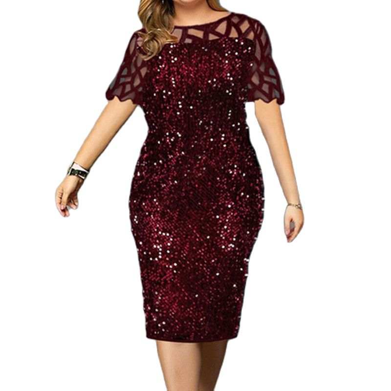 Summer Clothing For 60 Year Old Woman - 2022 Women Shiny Party Dresses M-5XL