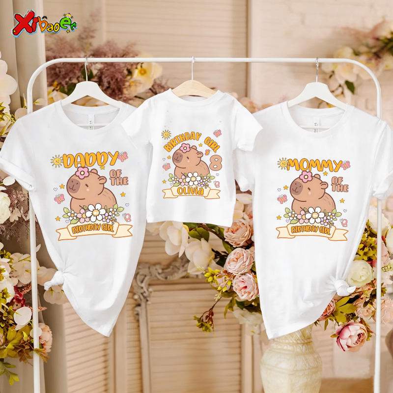 Summer Clothing Europe - Custom Capybara Birthday Girl Family Matching