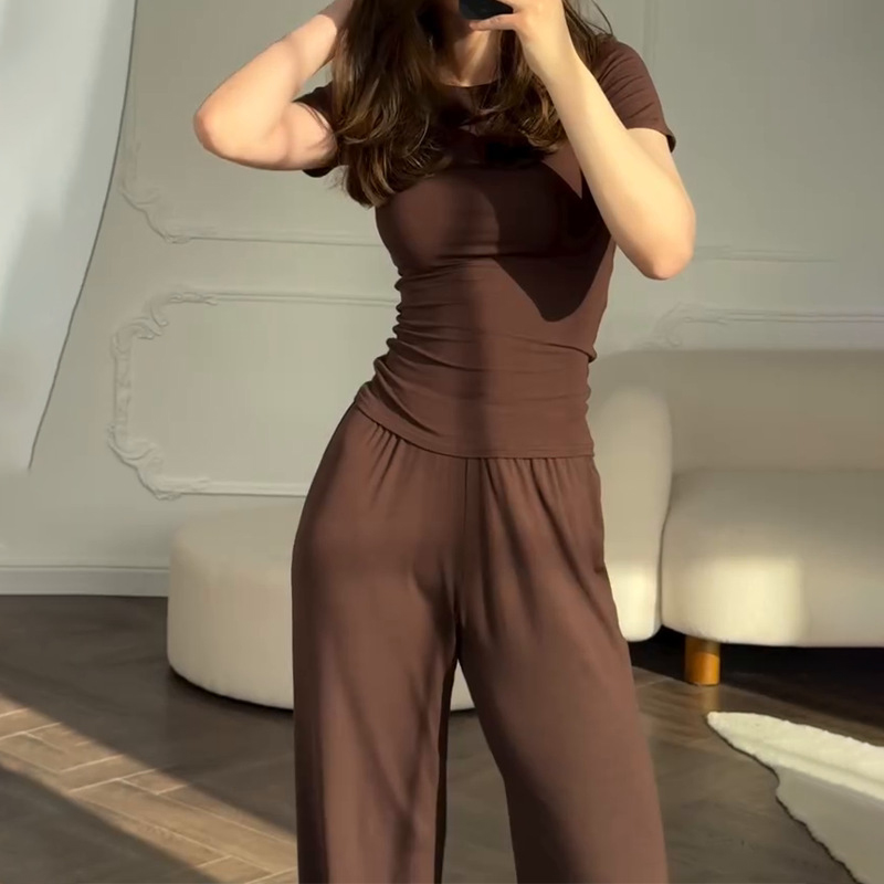 Summer House Clothing - Casual Long Pants Suits Women O-neck