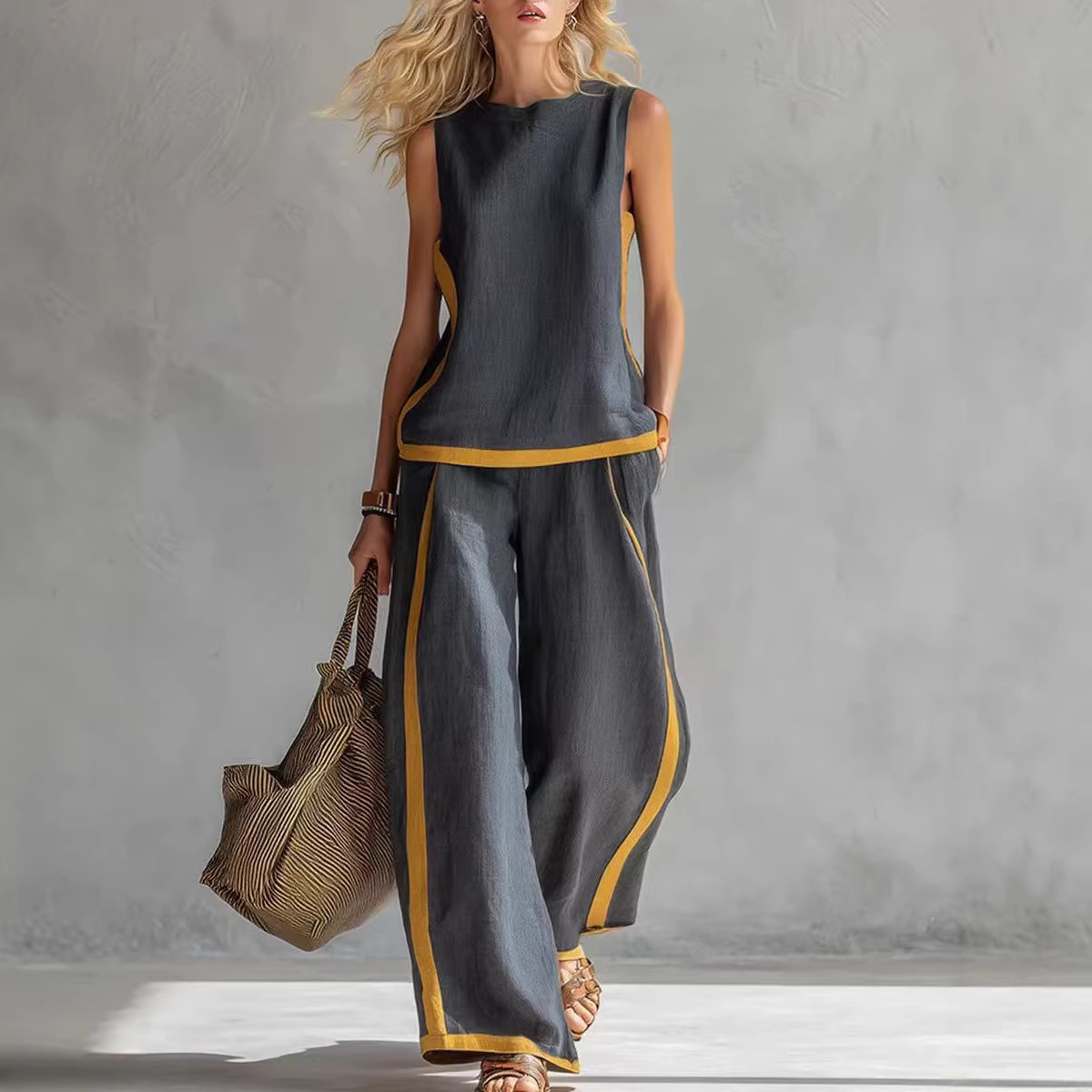 Summer Linen Clothing For Women - Women Linen 2 Piece Sets Color