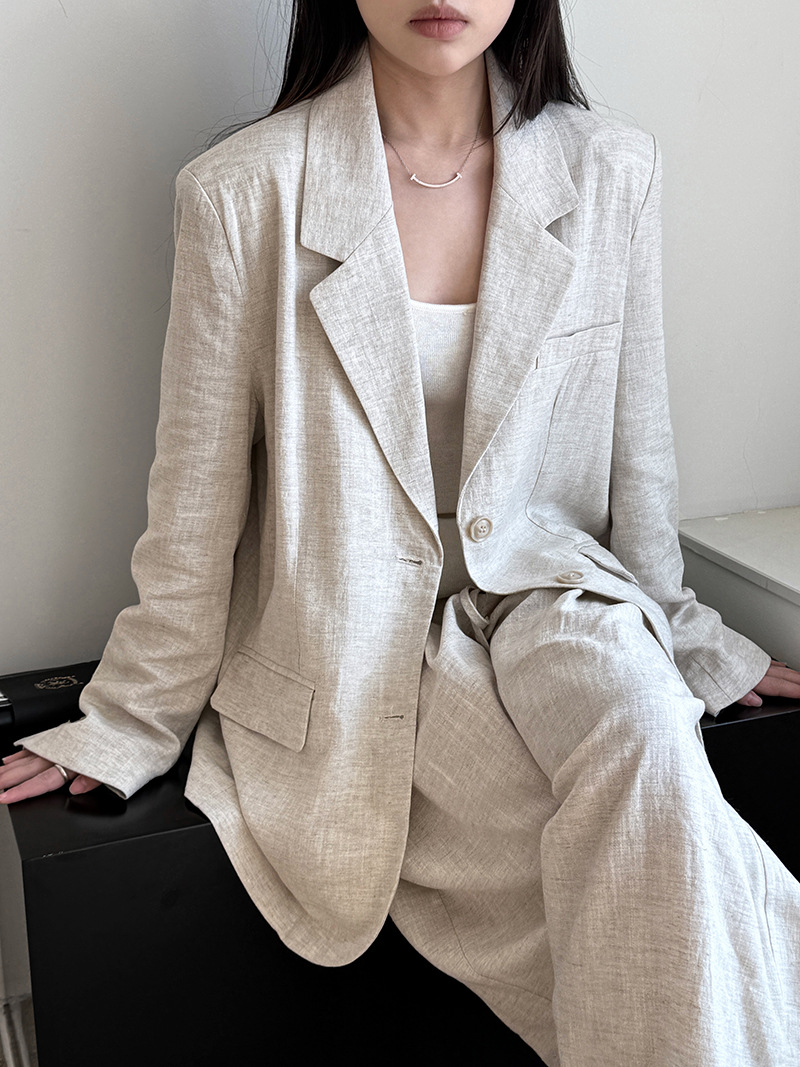 Summer Linen Clothing For Women - Autumn Hig-end Linen Material Blazer Jacket