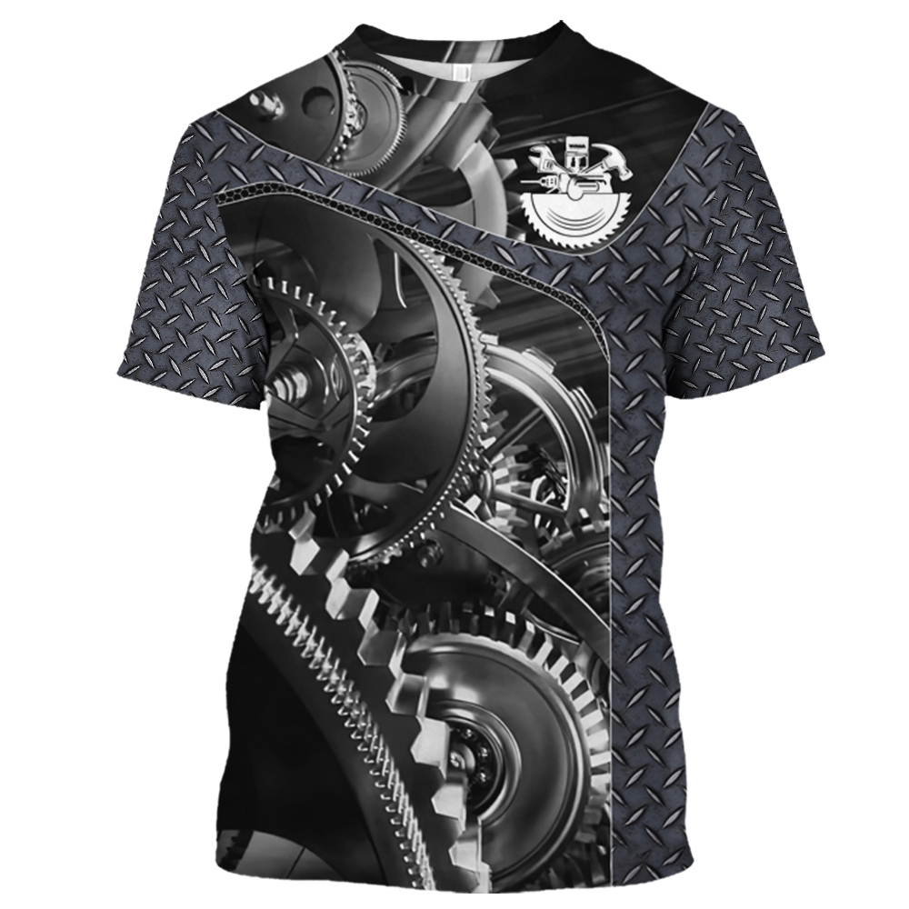 Summer Clothing Name - Vintage T-Shirt Mechanic 3D Print Tops