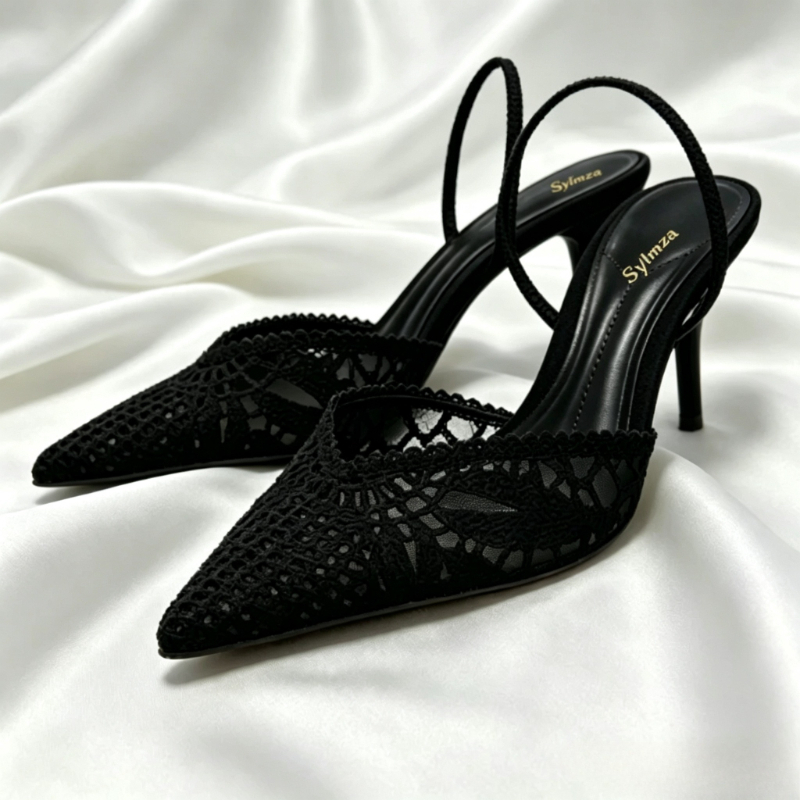 Summer Clothing Sale - Novely Hollow Woven Design Heels for