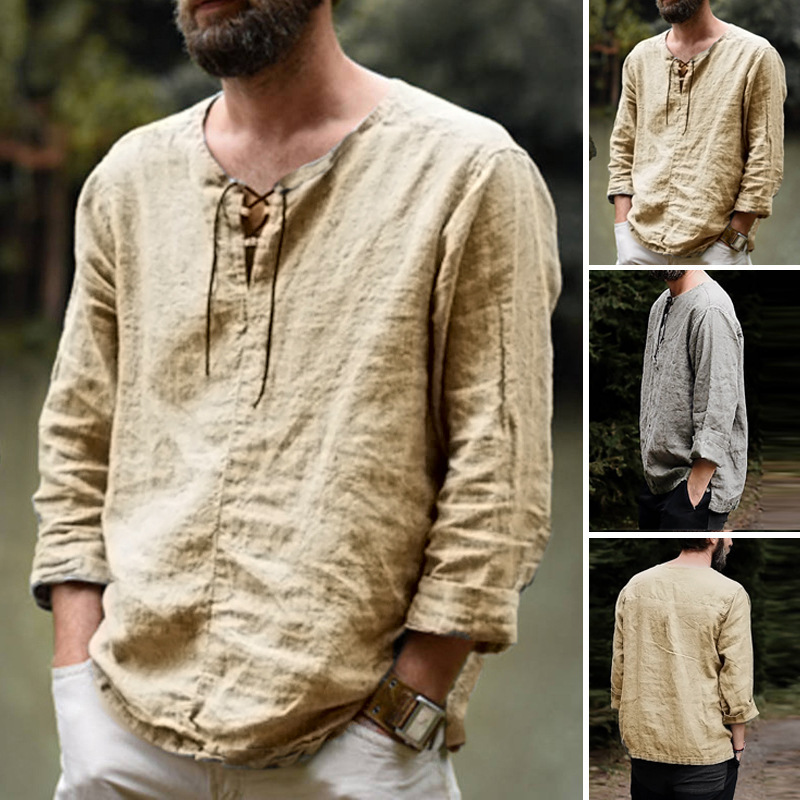 Summer Renaissance Clothing - Summer new men's Renaissance chest string