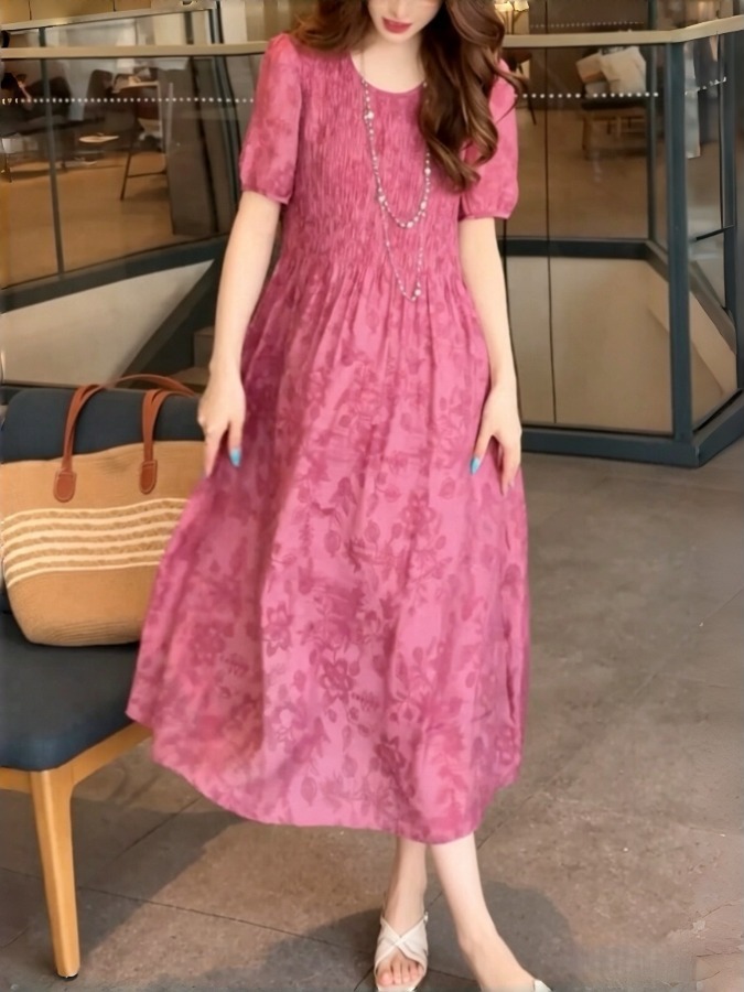 Summer Clothing Tagline - Elegant A-Line Dress Monogram Embroidery Clip