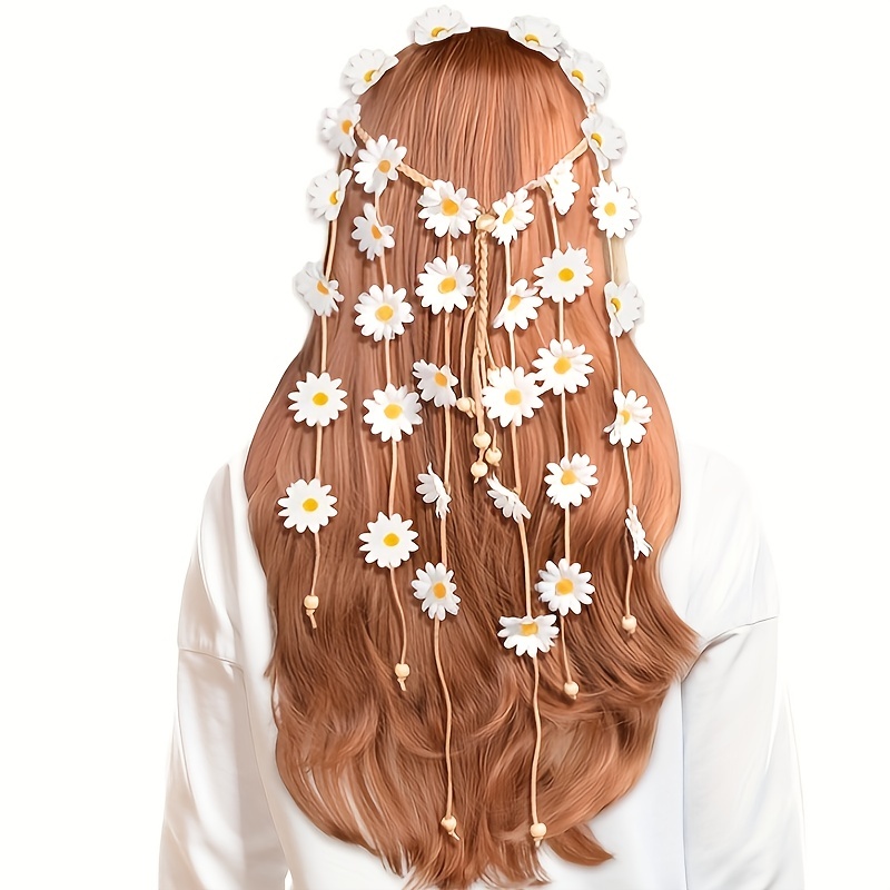 Summer Linen Clothing For Women - Flower hippie headband, flower crown, summer