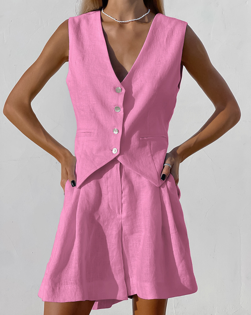 2025 New Suit Vest + Shorts Se - Summer Linen Clothing For Women recension och pris