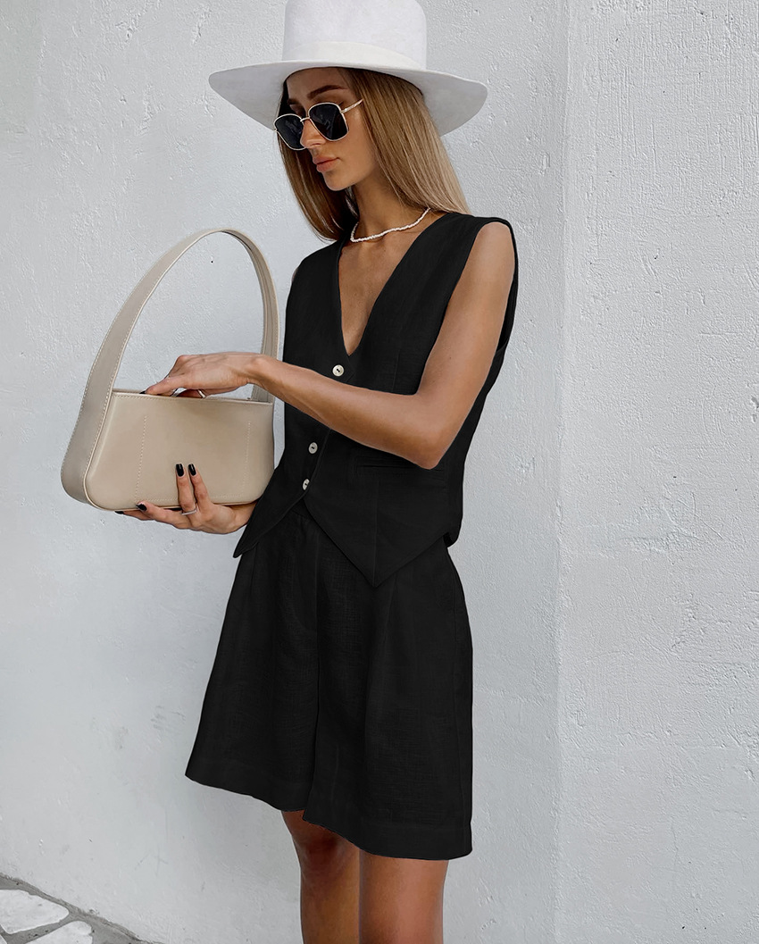 2025 New Suit Vest + Shorts Se - Summer Linen Clothing For Women recension och pris