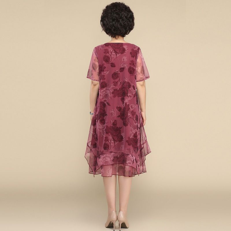 NEW O-Neck Short Sleeve Dresse - Summer Clothing For 60 Year Old Woman recension och pris