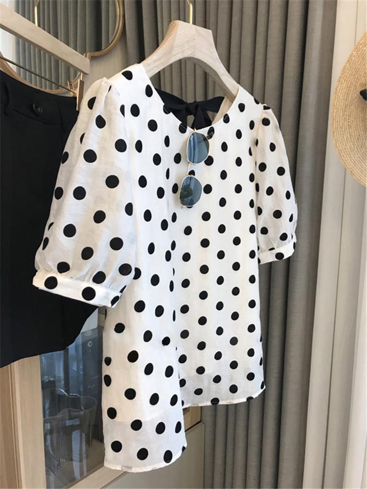 Polka Dot Blouses Women Elegan - Summer Linen Clothing For Women recension och pris