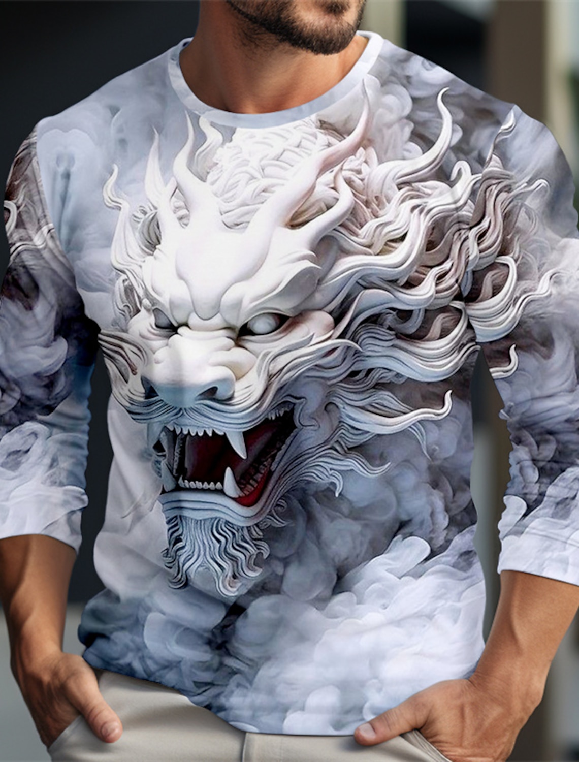 Dragon Pattern Casual Men's 3D - Summer Clothing Resort recension och pris