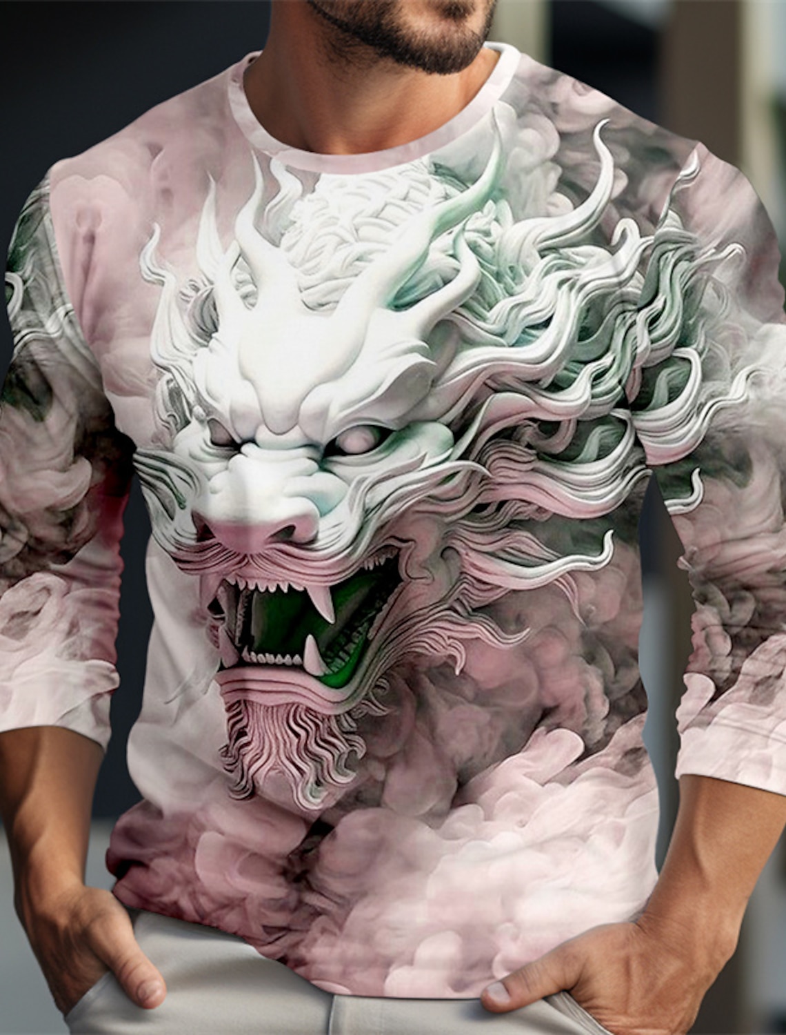 Dragon Pattern Casual Men's 3D - Summer Clothing Resort recension och pris