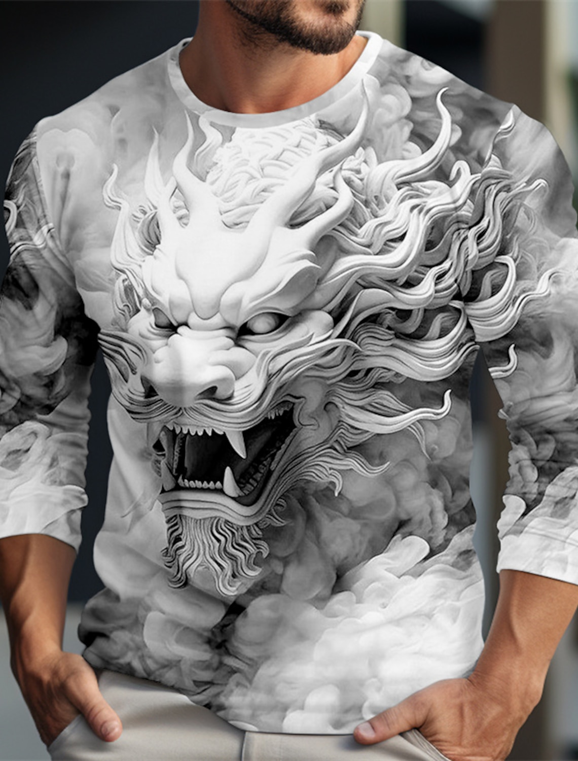 Dragon Pattern Casual Men's 3D - Summer Clothing Resort recension och pris