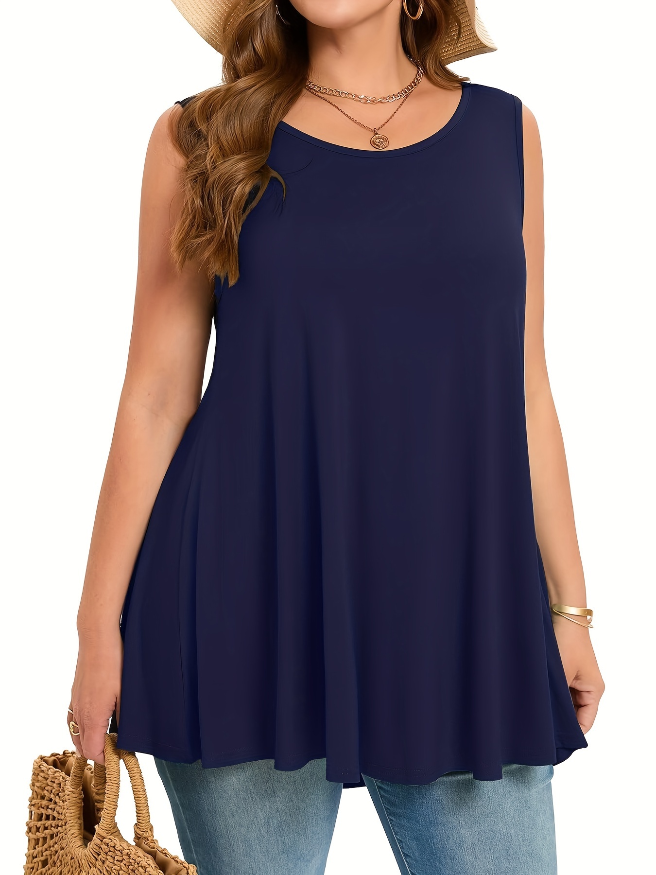 Plus Size Simple Solid Tank To - Summer Clothing Plus recension och pris