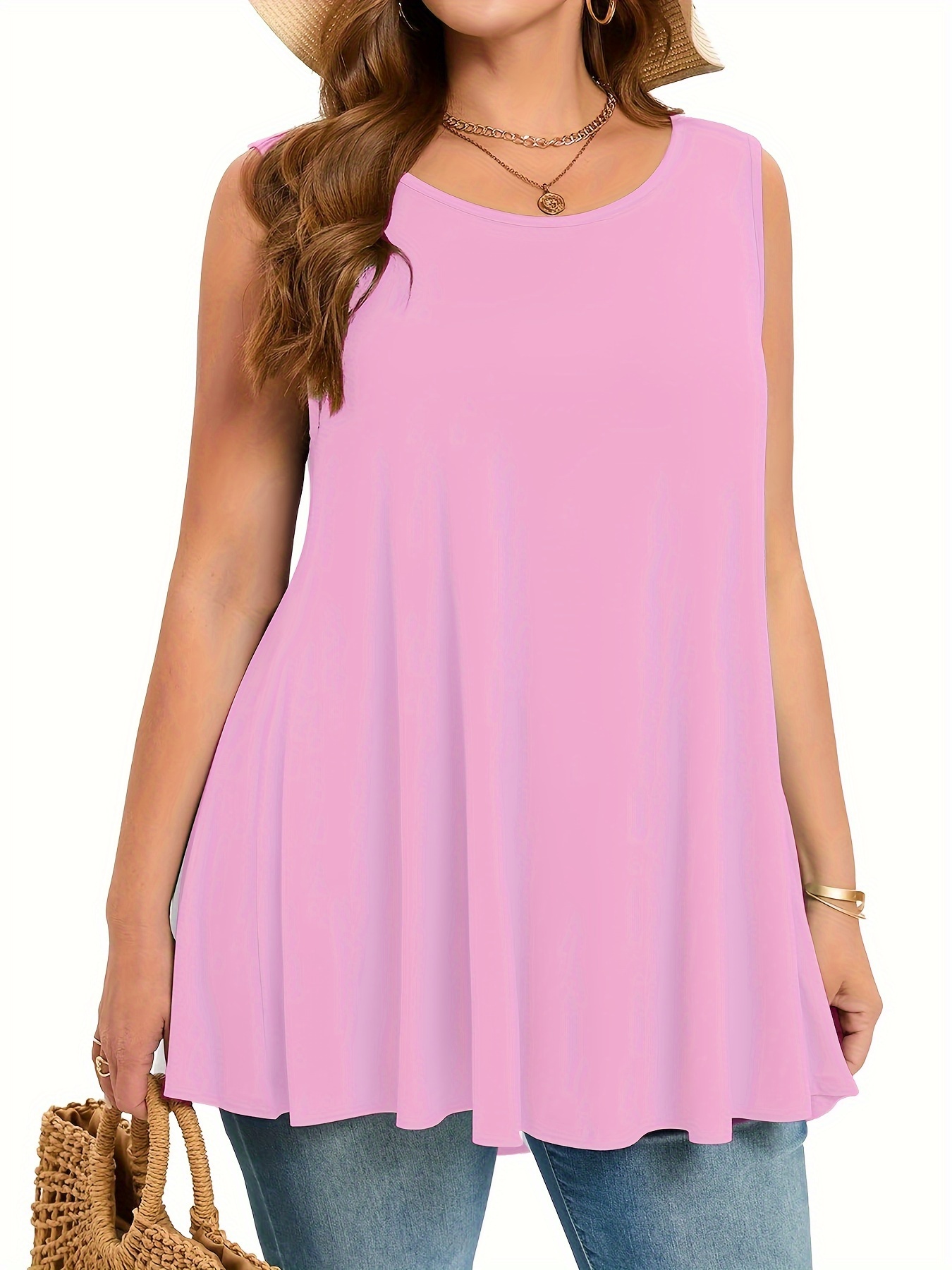 Plus Size Simple Solid Tank To - Summer Clothing Plus recension och pris