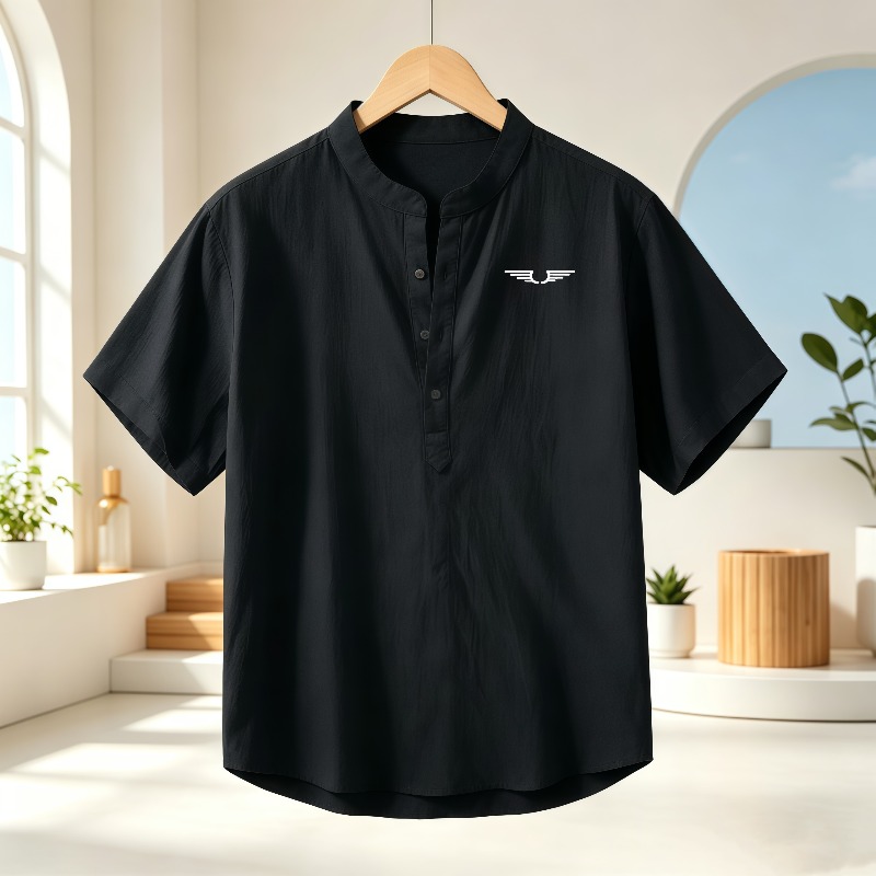 Men's cotton and linen Henley  - Summer Clothing Essentials recension och pris