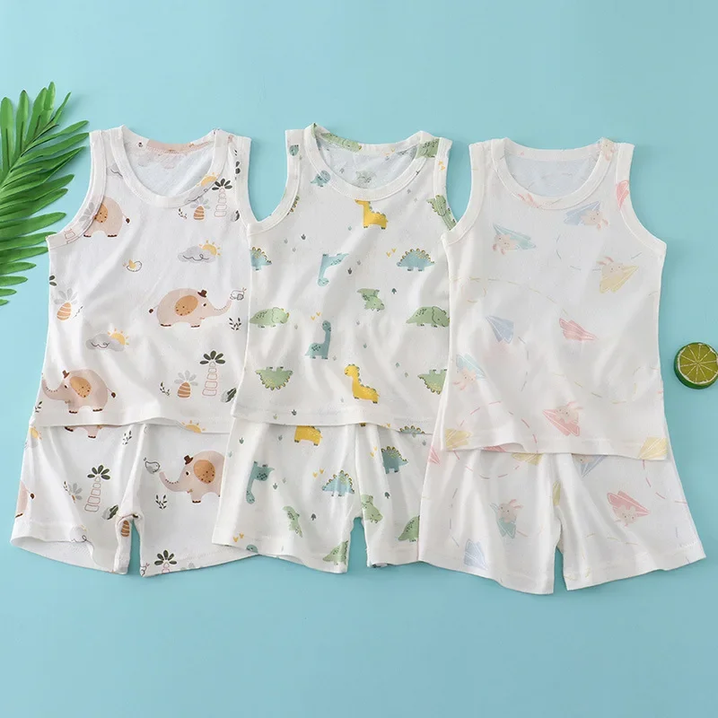 Kids Bamboo Cotton Vest Suit S - Summer Clothing Newborn recension och pris