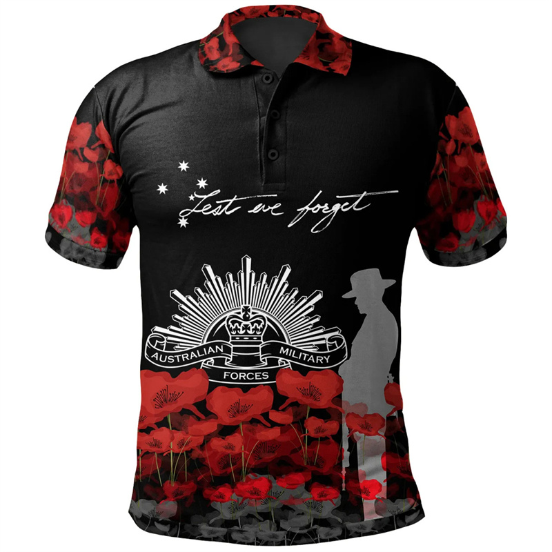 Lest We Forget Anzac Day Polo  - Summer Golf Clothing recension och pris
