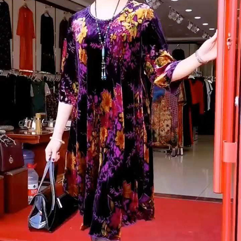 Vintage Broken Flowers Midi Dr - Summer Clothing For 60 Year Old Woman recension och pris