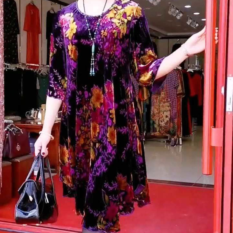 Vintage Broken Flowers Midi Dr - Summer Clothing For 60 Year Old Woman recension och pris