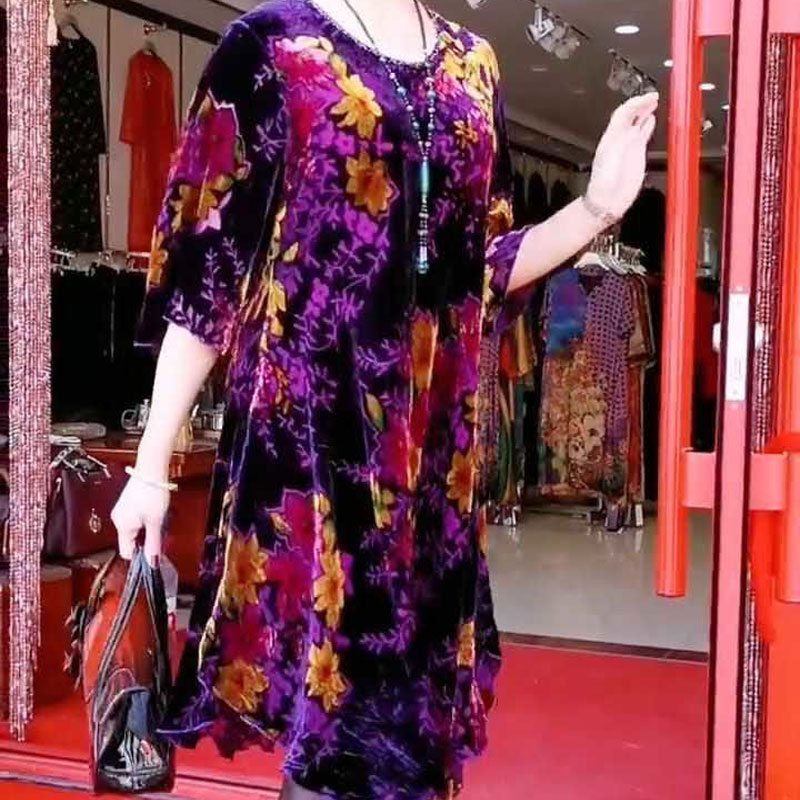 Vintage Broken Flowers Midi Dr - Summer Clothing For 60 Year Old Woman recension och pris