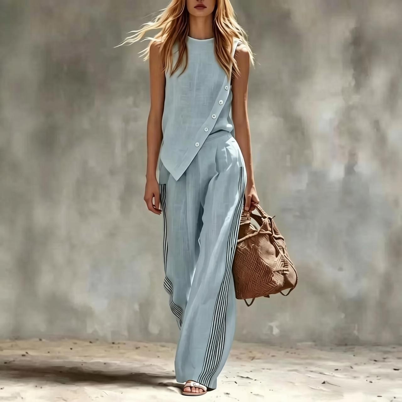 Side Button Irregular Sleevele - Summer Linen Clothing For Women recension och pris