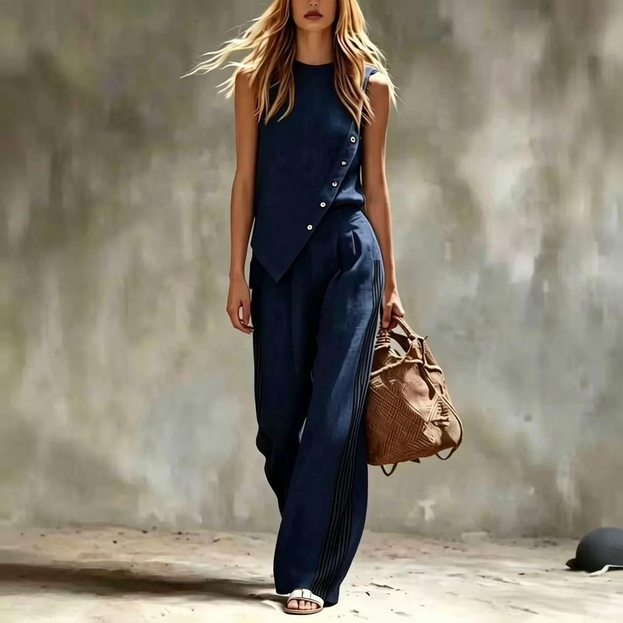 Side Button Irregular Sleevele - Summer Linen Clothing For Women recension och pris