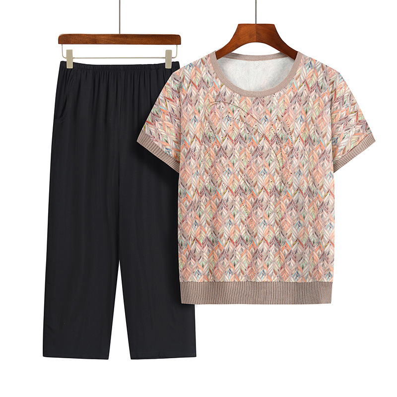 Casual Summer Grandma Two-Piec - Summer Clothing For 60 Year Old Woman recension och pris