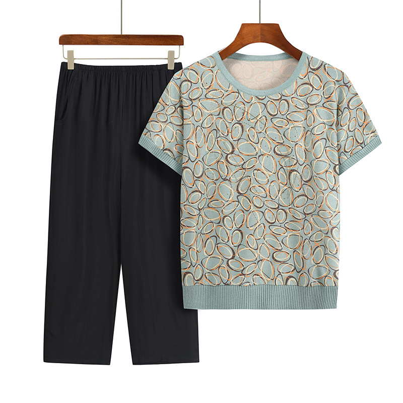 Casual Summer Grandma Two-Piec - Summer Clothing For 60 Year Old Woman recension och pris