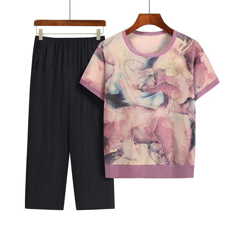 Casual Summer Grandma Two-Piec - Summer Clothing For 60 Year Old Woman recension och pris