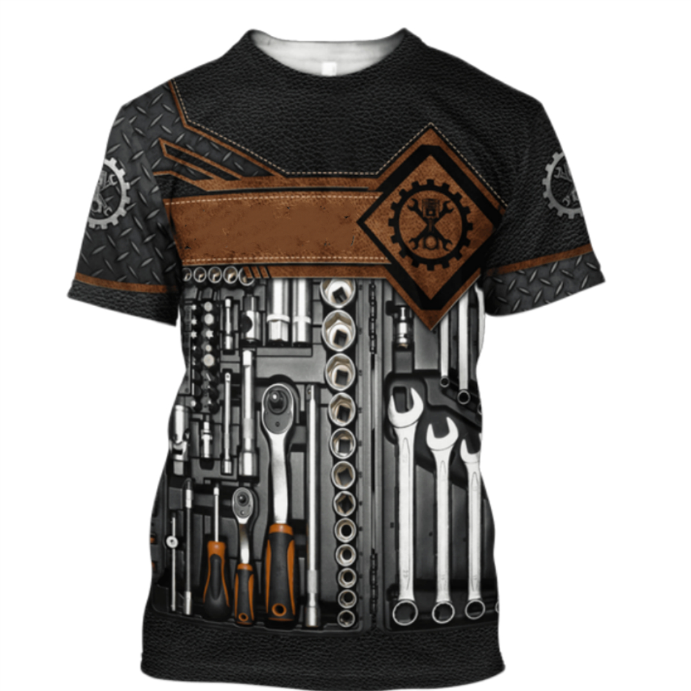 Vintage T-Shirt Mechanic 3D Pr - Summer Clothing Name recension och pris