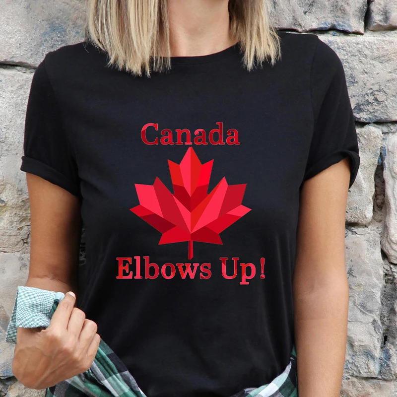 Elbows Up Canada Women T-shirt - Summer Clothing Women Canada recension och pris