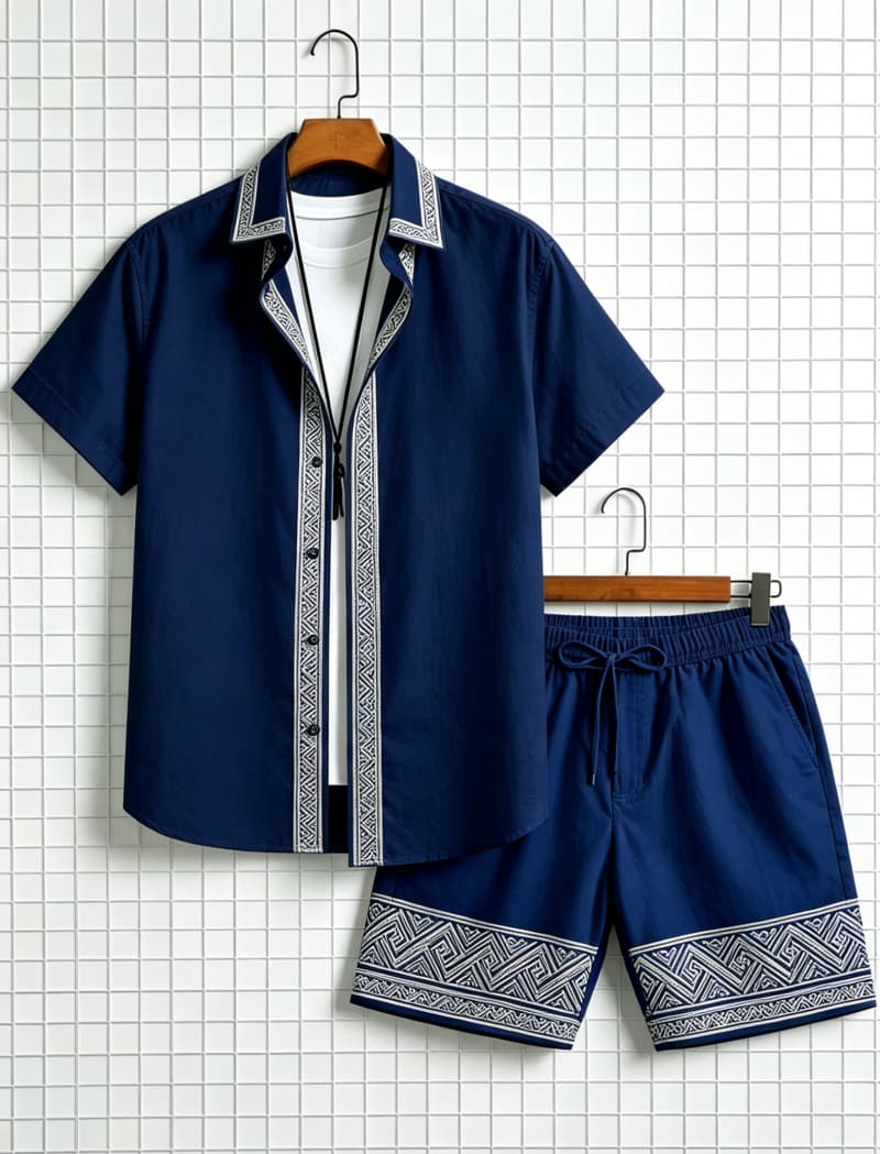 Men's ethnic border printed sh - Summer Clothing Essentials recension och pris