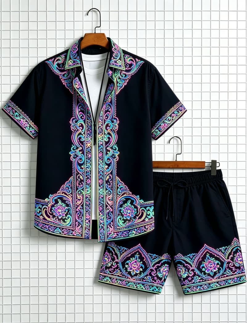 Men's ethnic border printed sh - Summer Clothing Essentials recension och pris