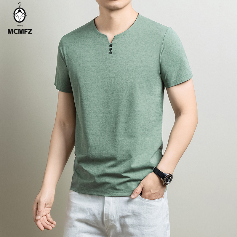 Mens Basic Henley T Shirt Comf - Summer Clothing Line recension och pris
