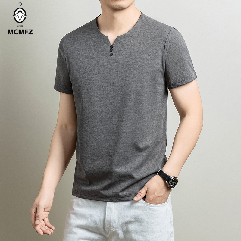 Mens Basic Henley T Shirt Comf - Summer Clothing Line recension och pris