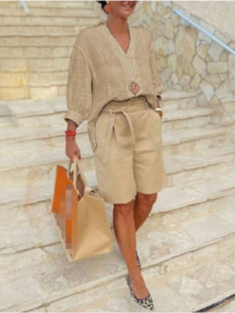Women Suits Elegant Style Two  - Summer Linen Clothing For Women recension och pris