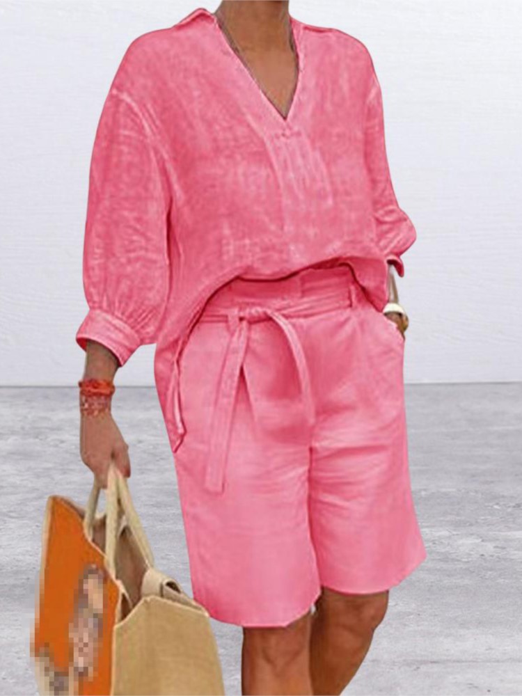 Women Suits Elegant Style Two  - Summer Linen Clothing For Women recension och pris