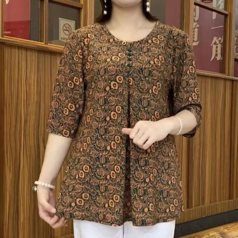 Vintage Printed T-shirt Casual - Summer Clothing For 60 Year Old Woman recension och pris