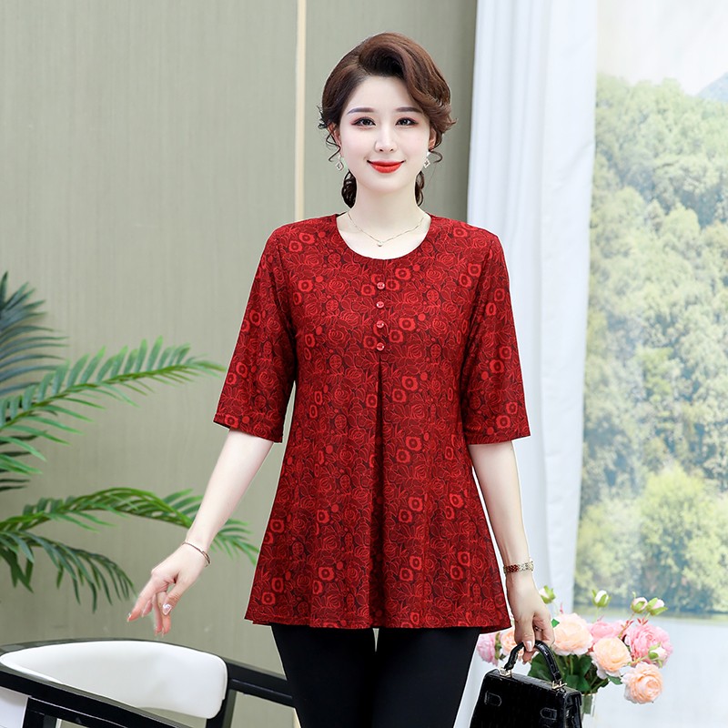Vintage Printed T-shirt Casual - Summer Clothing For 60 Year Old Woman recension och pris