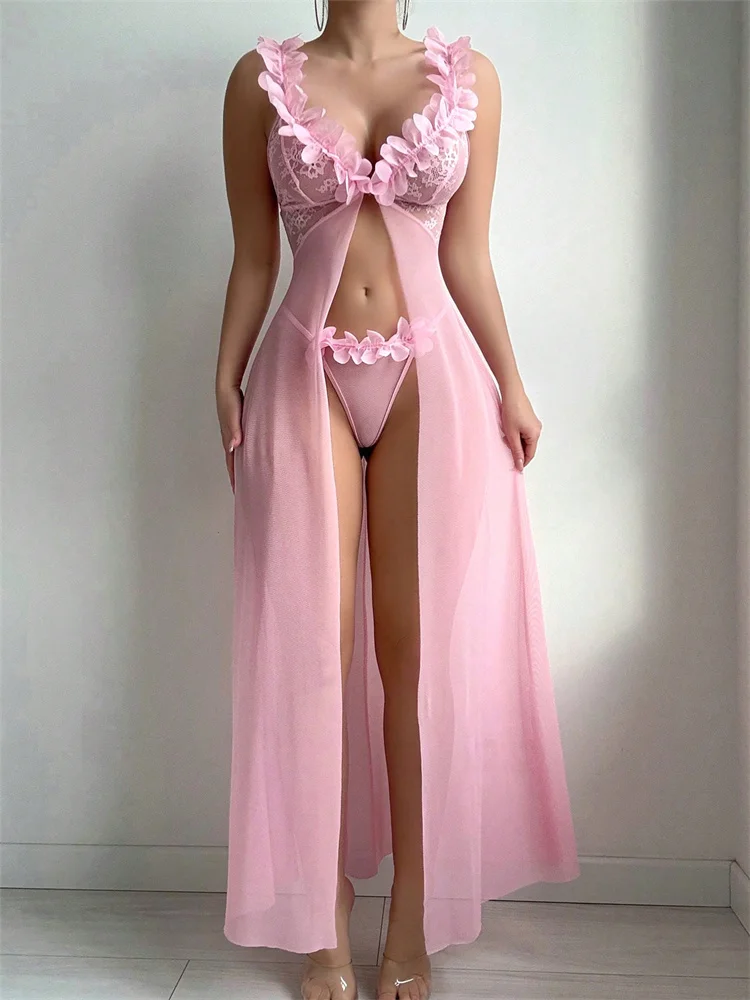 Pink Floral Sexy Nighties Wome - Summer Clothing Sale recension och pris