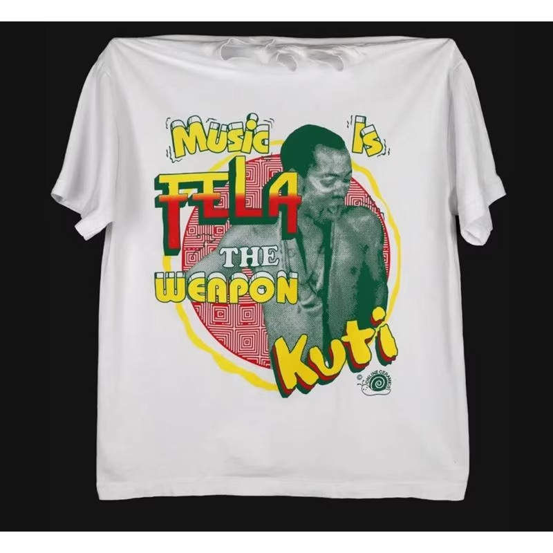Fela Kuti WHITE T Shirt Short  - Summer Clothing Drip recension och pris