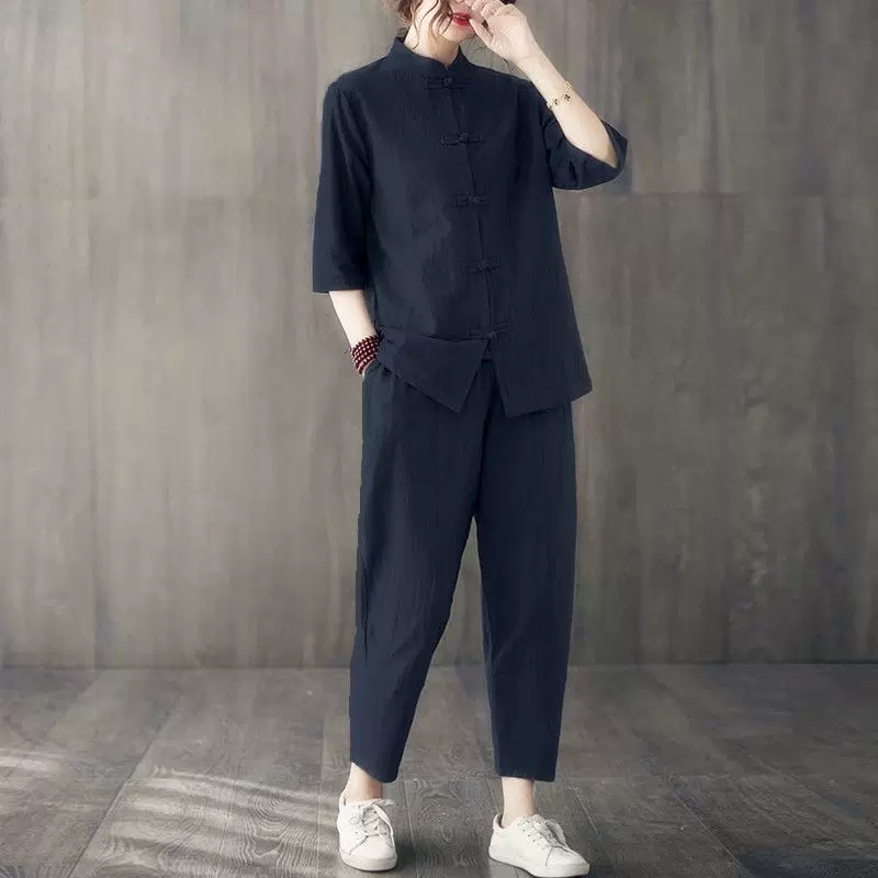 2pcs Buddhist Women's Clothing - Summer Linen Clothing For Women recension och pris