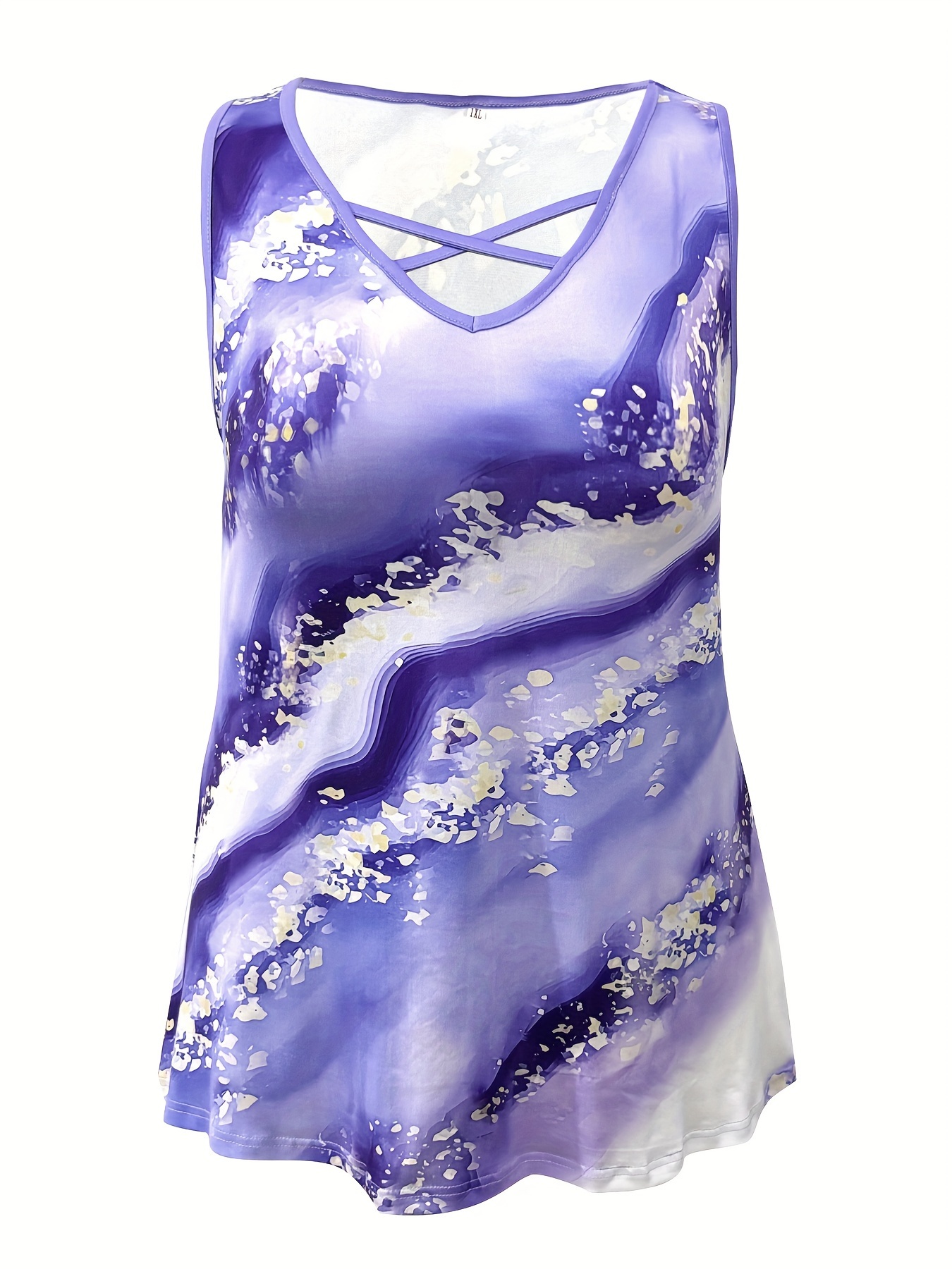 Plus Size Marble Print Tank To - Summer Clothing Plus recension och pris